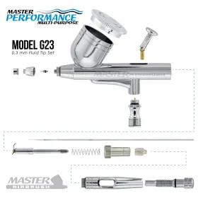 Master Airbrush 844825090286 Model G23 Multi-purpose Dual-action Gravity Feed Set Ki #3