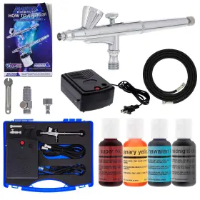 Master Airbrush 844925020695 Cake Decorating Airbrushing System Kit With A Set Of 4 Chefmaster Food Colors