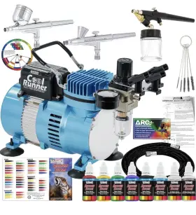 Master Airbrush 844998000594 Cool Runner Ii Dual Fan Air Compressor Professional Airbrushing #3