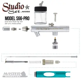S66-pro Master Airbrush 848849006223 Performance Dual-action Siphon Feed Airbrushes With 0.35 Mm Ti #3