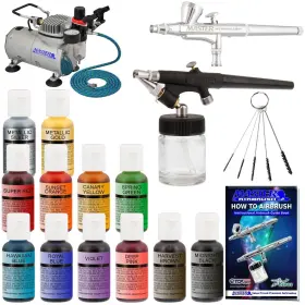 Master Airbrush 848849073096 Cake Decorating Airbrushing System Kit With 2 Airbrushes Gravity And Siphon