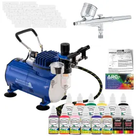 Master Airbrush 848849073270 Nail Decorating Air Brush Kit With Compressor - G22 Gravity Feed Dual-act