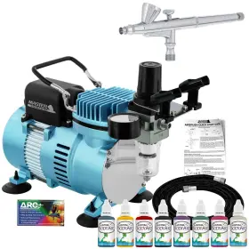 Master Airbrush 848849074383 Airbrushing System Kit With 8 Color Water-based Face And Body Art