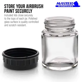Tb-001 Master Airbrush 848849088700 Pack Of 10 Empty 3/4 Ounce 22cc Glass Jar Bottles W #3