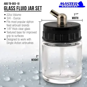 Tb-003 Master Airbrush 848849088724 Pack Of 10 Empty 3/4 Ounce 22cc Glass Jar Bottles #3