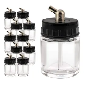 Tb-003 Master Airbrush 848849088724 Pack Of 10 Empty 3/4 Ounce 22cc Glass Jar Bottles