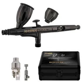 Master Airbrush 848849089431 Elite Plus Set Model 120 - Level Spray Performance Dua
