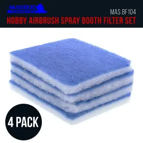 Master Airbrush 848849089493 Hobby Spray Micro Booth Filter 4 Pack 6.5 Inch X 5.2 0.6 Fits #2