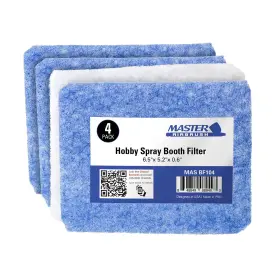 Master Airbrush 848849089493 Hobby Spray Micro Booth Filter 4 Pack 6.5 Inch X 5.2 0.6 Fits