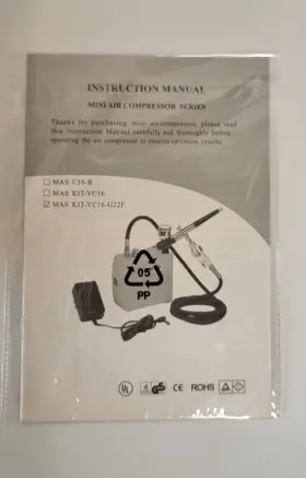 Master Airbrush Kit-vc16-g22f Mas-kit-vc16-g22f Gravity Feed Kit Mini Air Compressor Craft Art #3