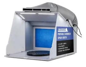 Mas-83000 Master Airbrush Elite Spray Booth Dual Fans Led Lights Turntable Foldable