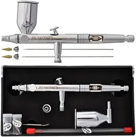 Sb88 Master Airbrush Pro Set Dual-action Side Feed Kit With 3 Nozzle &