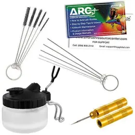 Sg209all Master Airbrush 13 Piece Cleaning Kit - Glass Pot Jar With
