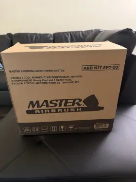 Sp7-20 Master Airbrush Kit-g22-t Dual Fan Air Compressor System Kit 3 Airbrushes