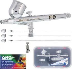 Synchkg013315 Master Airbrush G233 Pro Set With 3 Nozzle Sets - Dual-action Gravity Feed