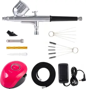 Mdbttools 747892824788 0.3mm Nozzle Airbrush Kit With Compressor For Nails Art Cakes Makeup Painting