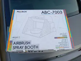 Abc-7003 Meeden Airbrush Paint Spray Booth Kit With 3 Led Lights Turn Table And Filter Hose
