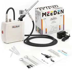 B09tthpxdg Meeden Airbrush Kit With Compressor Dual Action Spray Gun 0.5mm Nozzle
