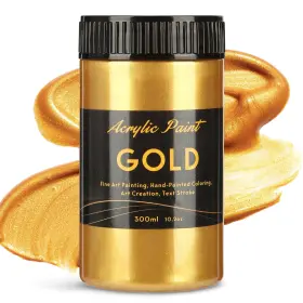 Melisgoldpaint001 Melispapa 300ml Gold Metallic Acrylic Paint Non Toxic 10.14 Fl Oz Pack Of 1