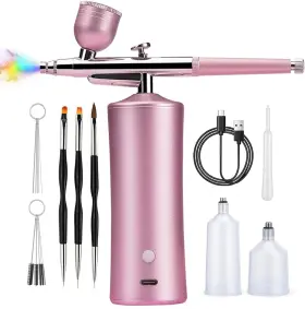Merlrr 793127318287 Airbrush Kit With Compressor 20-30psi Portable Gun Rechargeab