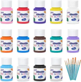 Map-20 Micosim 14 Pack Professional Leather Acrylic Paint Set For Shoes 12 Colors Color