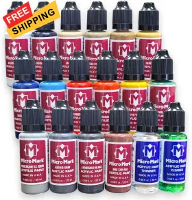 29384 Micro-mark Acrylic Paint Set For Railroad 0.06 Fl Oz Pack Of 18 Multicolor