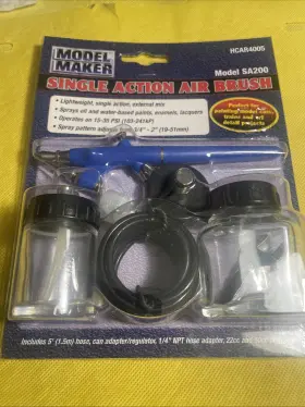 Hcar40005 Model Maker Air Brush Kit Single Action Paint Sprayer Airbrush Sa200 New