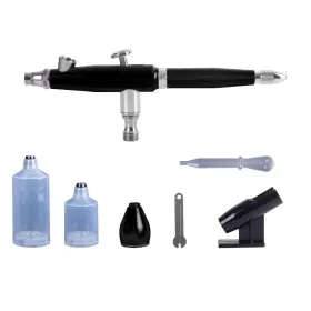 Monordeng 653998455392 Airbrush Pen Kit With Gravity Fluid Cup Dual Action Air Brush Gun K