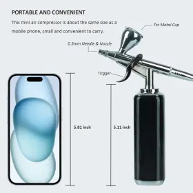 Monordeng 653998585136 Portable Cordless Airbrush Kit With Compressor Rechargeable Compres #2