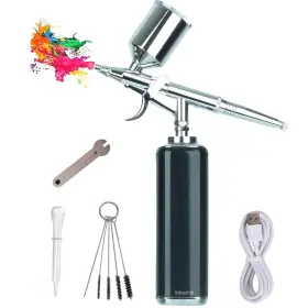 Yome-m9 Monordeng New Upgraded Portable Trigger Type Cordless Airbrush Kit With Compressor Rech