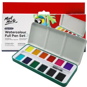 Pmhs0108 Mont Marte Watercolor Set Full Pan 12 Count Pack Of 1 Basic Color