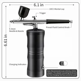 Muweiqi 752815458513 Air Brush Kit With Compressor Durable Cordless Airbrush 0.3mm Nozzle Na #3
