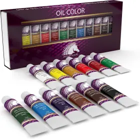 Mas-202-oil-12x21ml Myartscape Oil Paint Set - 21ml X 12 Tubes 0.4 Fl Oz Pack Of Multicolor