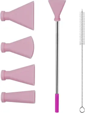 Myriont 612715709286 4pcs Stainless Steel Straw Blow Nozzles Set For Acrylic Paint Pouring Pink