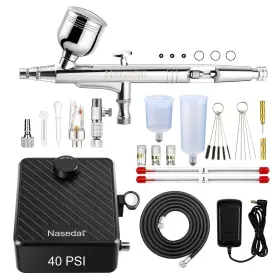 Nt-99b-5 Nasedal Airbrush Kit 40psi Air Compressor Dual-action Brush For Model Paint Car N