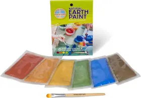 Natural Earth Paint Eco-friendly Kits 793573230607 Petite Kit 7 Piece Set Blue Green Orange Red