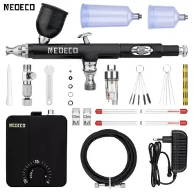 Nct-sj33b500k-s1 Neoeco 30psi Dual-action Multi-function Airbrush Set Noise-reducing Compressor #2