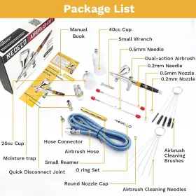 Nct-sj81s3-b Neoeco Multi-purpose Airbrush Kit Dual-action Gravity Feed Air Brush Sets Wi #3