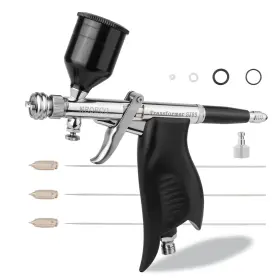 Sj85 Neoeco Transformer Airbrush Kit 0.3/0.5/0.8mm Dual Action Fan And Round Spray