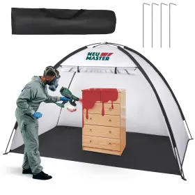 Ppt2718-us Neu Master Paint Booth Larger Tent 8.9x5.9x5.6 Ft With Built-in Floor And Mesh Sc