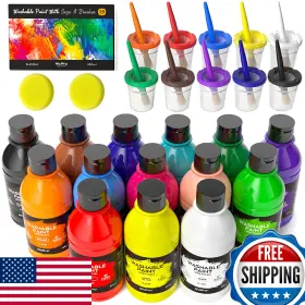 B0d672r9hw Nicpro 14 Colors Washable Paint For Kids 8.45oz Non-toxic Childrens Art Set