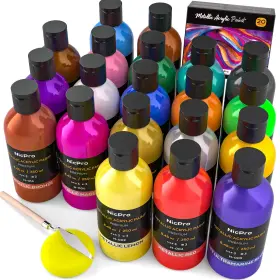 Mg-593 Nicpro Metallic Acrylic Paint Set 8.45 Fl Oz Pack Of 20 Colors