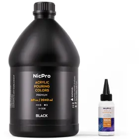 Mg-609 Nicpro Jet Black Color Acrylic Pour Paint 69 Fl Oz Pack Of 1 69oz-black