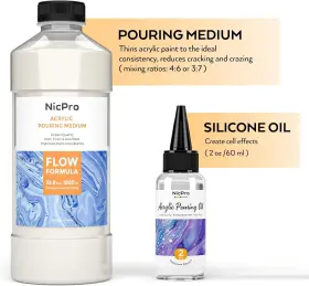Mg077 Nicpro Acrylic Pouring Kit Artist Starter Supplies 105 Piece Set 19 Colors #3
