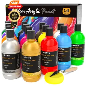 Mg622 Nicpro 14 Colors Large Bulk Outdoor 16.9 Fl Oz Pack Of