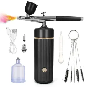 Zyy-02-ca Nlapldy Airbrush Kit With Compressor Portable Auto Handheld Gun 0.4mm