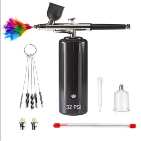 56661 Northern Lights Toys Airbrush Kit - Portable Air Brush With Compressor Rechargeable 32 Ps