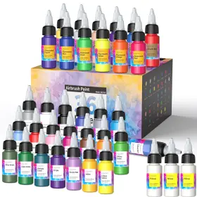 Akcr36 Oasser Airbrush Paint 33 Colors With 3 Thinner Water-based Acrylic Air Brush