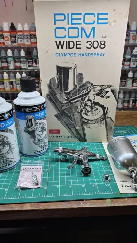 Pc-308 Olympos Piece Com Airbrush Spraygun .8mm Nozzle With Pc Joint Valve