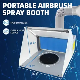 Ophir 602430681226 Portable Airbrush Booth Lighted Hobby Paint With 3 Led Lights E #2